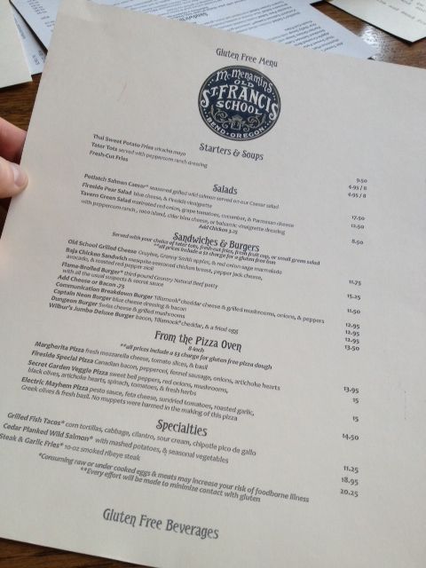 Wellness Doctor Gluten Free Reviews Mcmenamins Bend Oregon Mcmenamins Gluten Free Menu